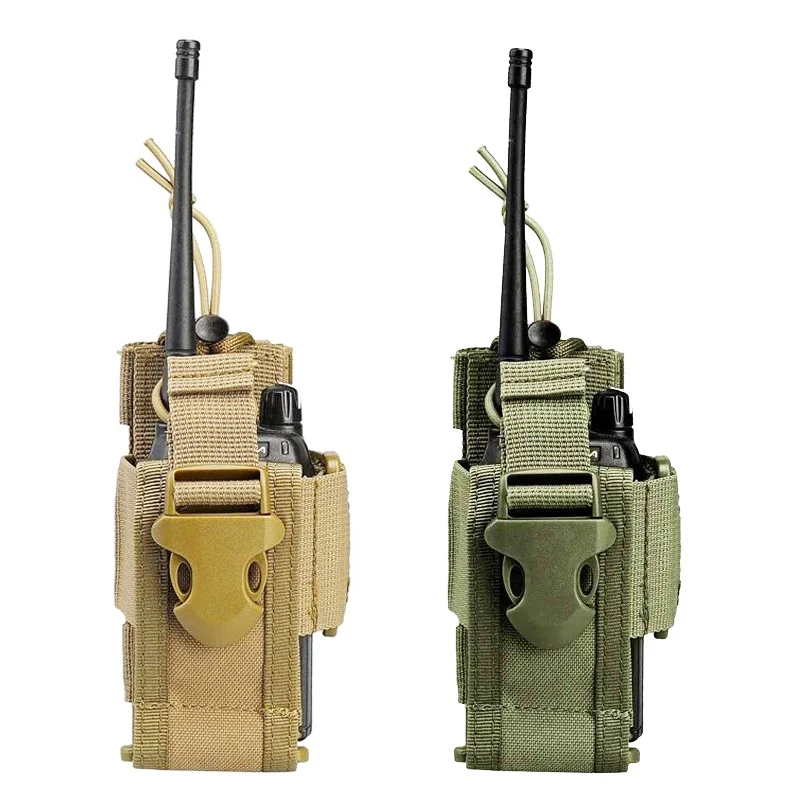 Nuovo supporto per walkie-talkie tattico regolabile Custodia per radio Custodia per interfono da caccia Borsa per radio Molle in nylon per esterni