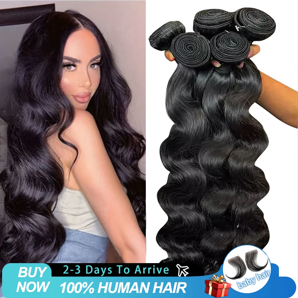 12a 30 40 Polegada 100% pacotes de onda do corpo 100% extensões de cabelo humano cru real molhado e ondulado remy tecer feixes de cabelo para preto