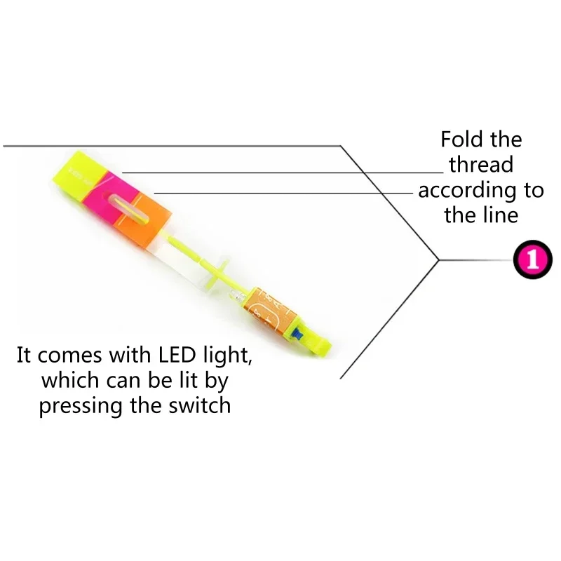 Divertido deporte al aire libre luz LED flecha cohete helicóptero tirachinas avión juguetes voladores banda de goma catapulta libélula de bambú regalo