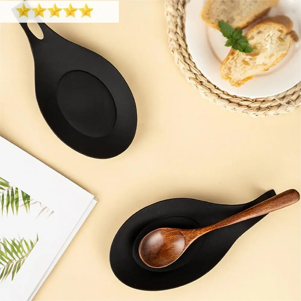 【ขายร้อน】ที่วางไม้พายที่วางช้อนซิลิโคนทนความร้อนภาชนะ Placemat ถาดเครื่องมือห้องครัว