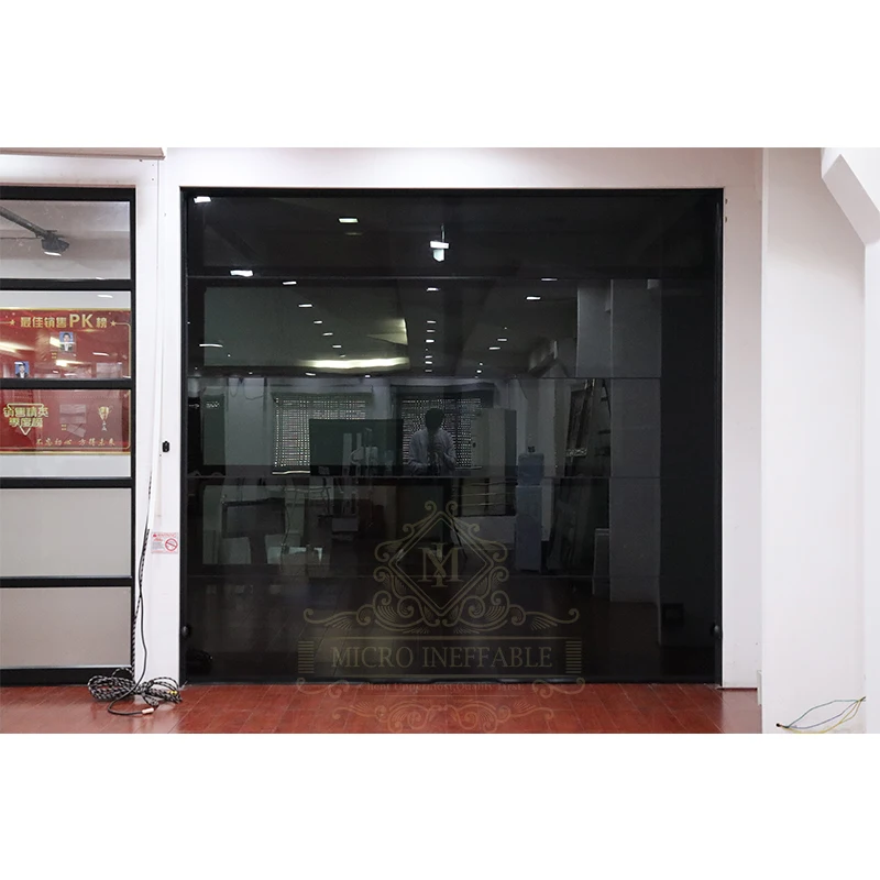 Custom garage door, custom sizes, custom styles, automatic opening, tempered glass, aluminum frame, with motor
