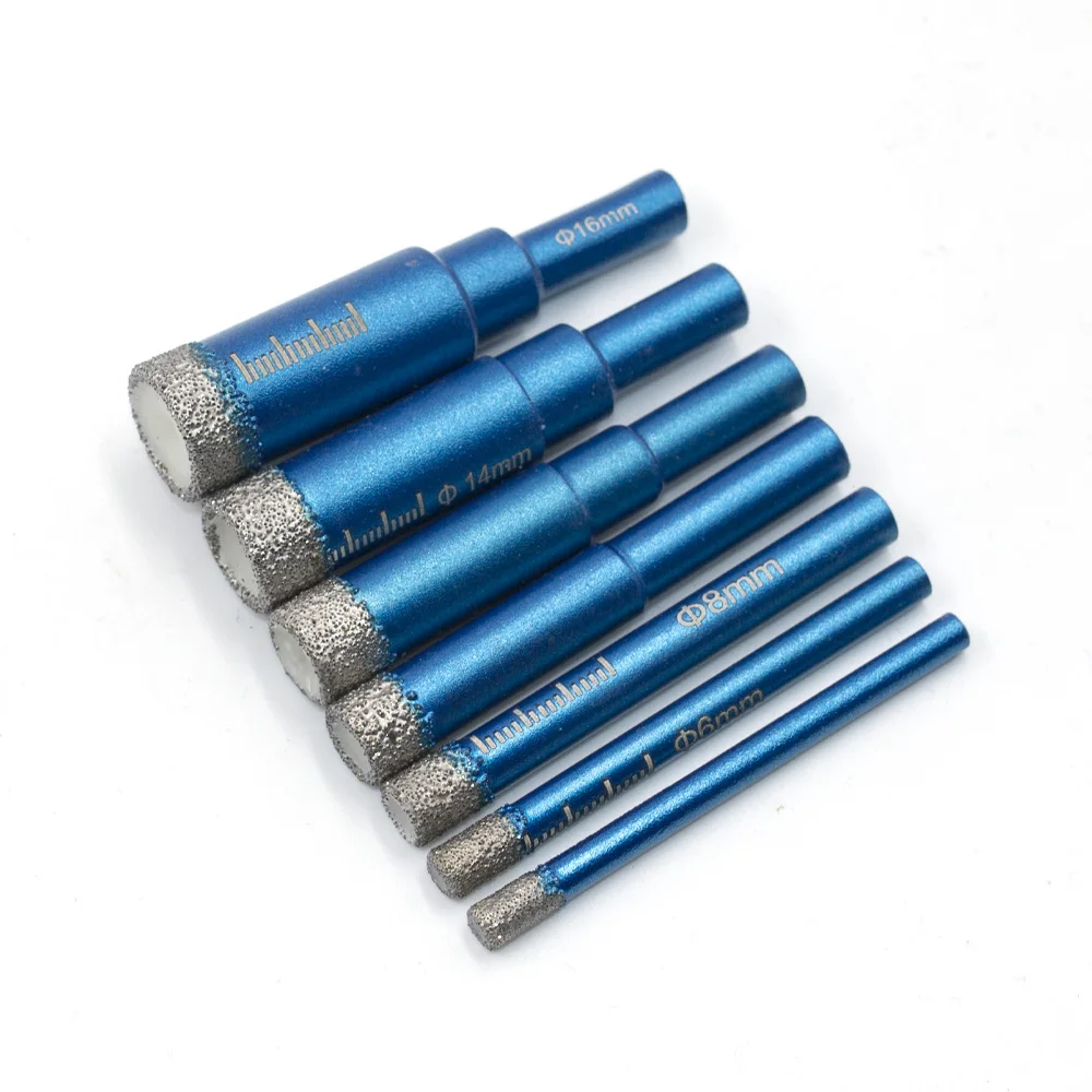 เพชร Brazed แห้งเจาะ Bit Porcelain ถ้วยเลื่อยเซรามิคหินอ่อนหินแกรนิตกระเบื้องรูเปิดรูเลื่อยตัด 1 PC 5-16 มม.รอบ Shank