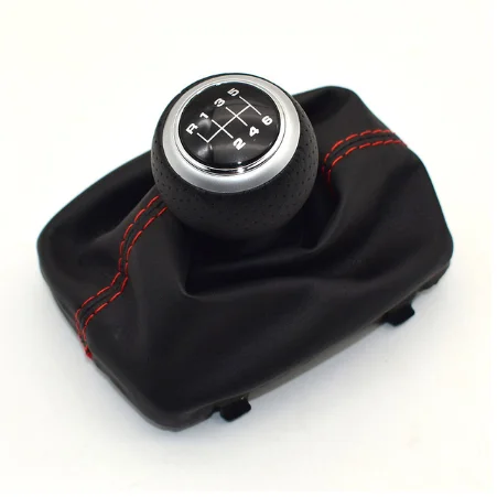 Fit For Audi A4 B6 B7 2000-2008 Manual 5 6 Speed Car Gear Shift Shifter Knob Lever Handle Head With Leather Dust-Proof Cover