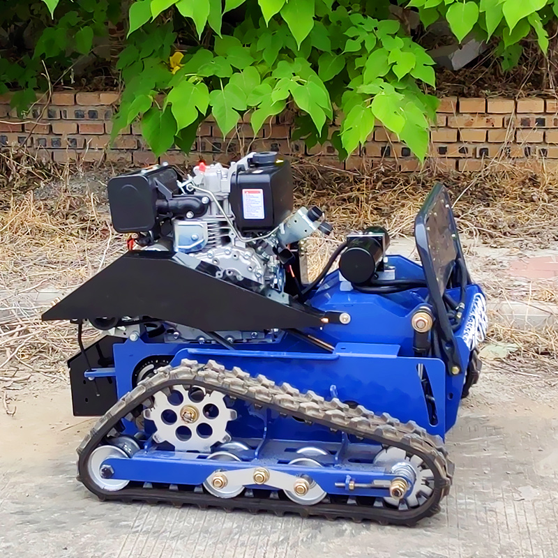 Aangepaste 2025 China fabriek directe levering rubberen rupsrobot zelfrijdende tuin grasmaaier met afstandsbediening voor Sa