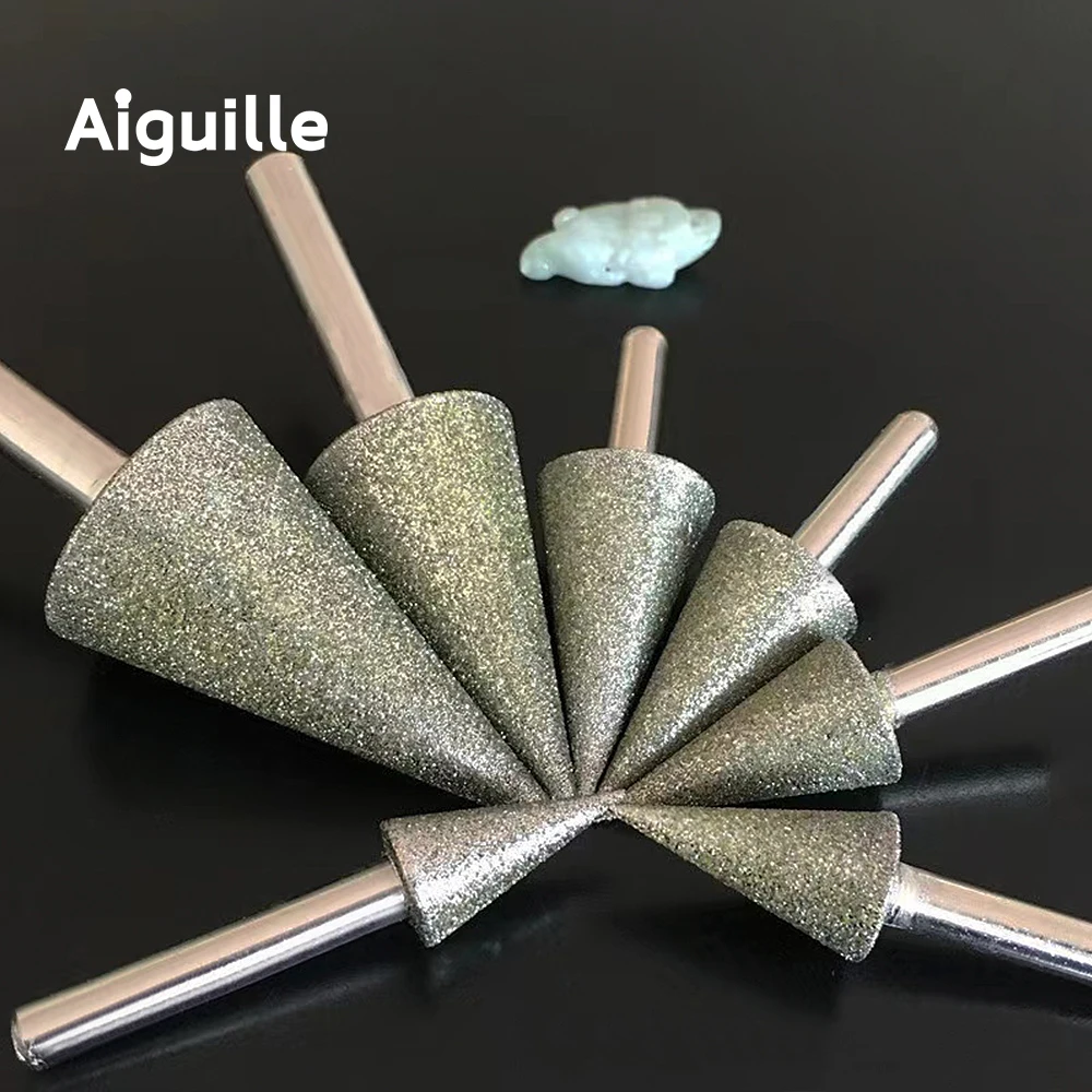 30 grados 80 #   Punto de molienda de diamante Puntos de trabajo de piedra Punta de pelado de rebabas de pulido de diamante para trabajo de metal de piedra