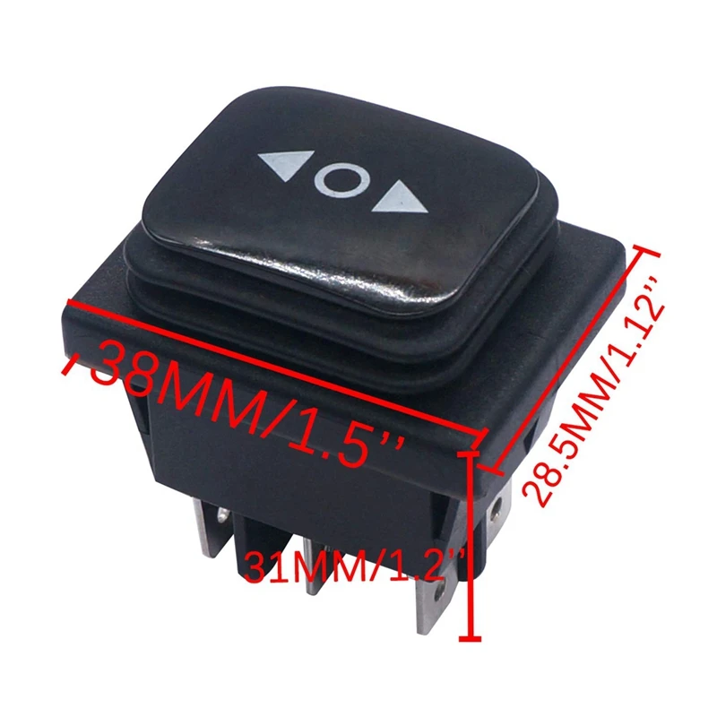 Interruptor reverso de polaridade momentânea, atuador de motor de controle à prova d'água, 6 pinos, 3 posições, interruptor de alternância