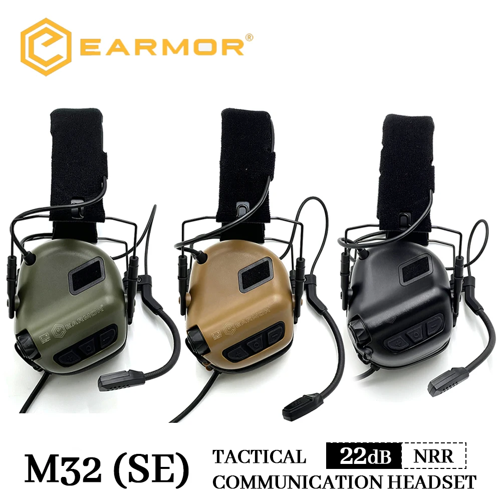 Originale EARMOR Tattico Tiro Elettronico Paraorecchie M32 Sport All'aria Aperta Anti-rumore Auricolare Amplificazione del Suono per la Caccia