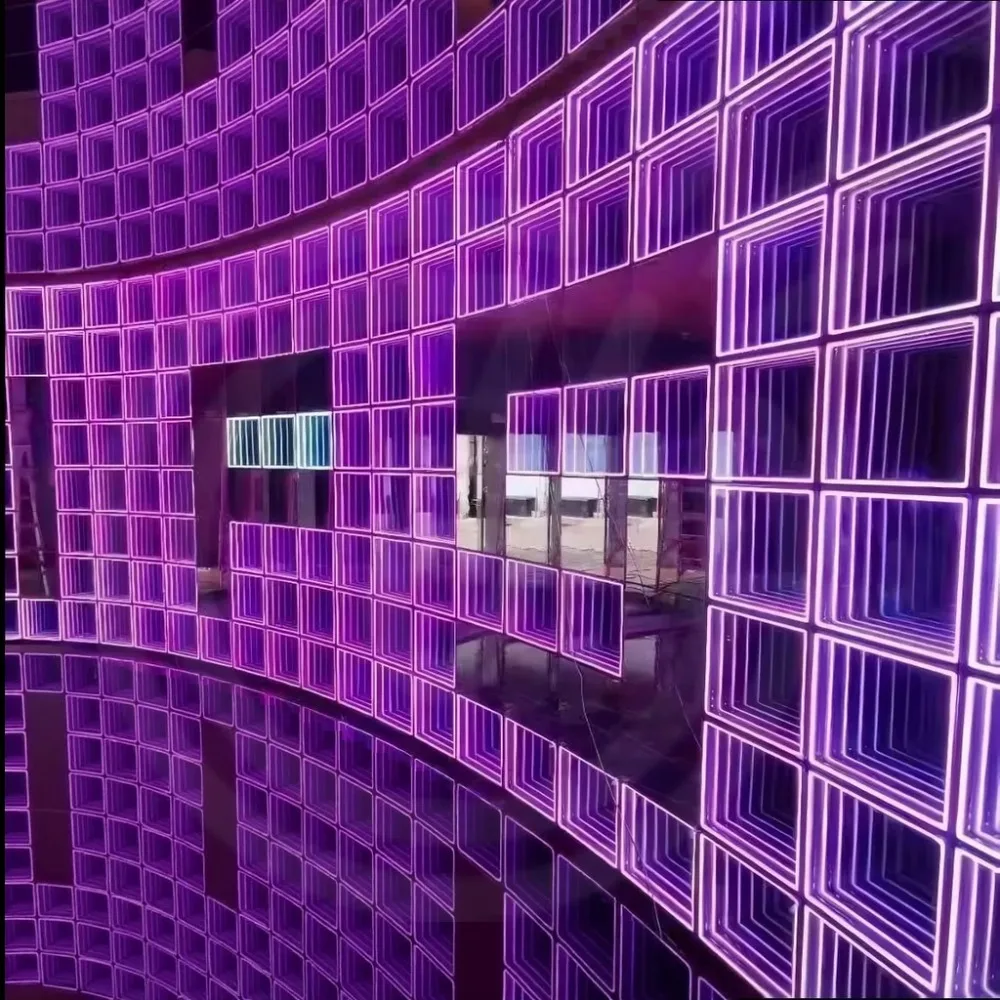 Custom Infinity Mirror Light Up Letters Indoor 3D LED Sign Reception Glowing Wall Decor for Home or Business