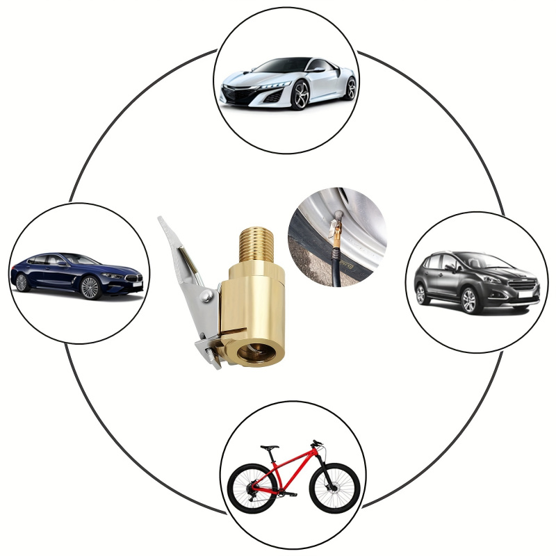 Tire Air Chuck Clip Adapter Messing Locking Nozzle