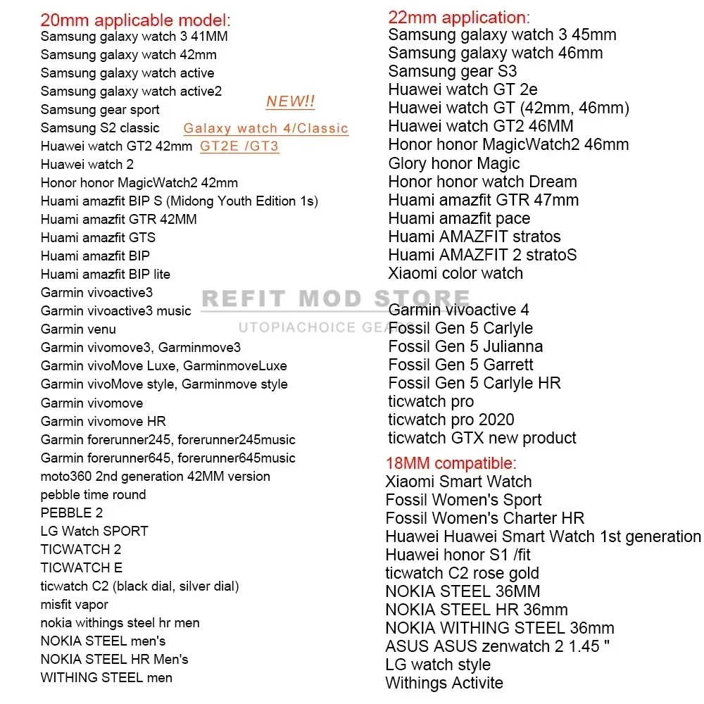 20mm 22mm Watch band Quick release Leather Strap for Samsung Galaxy Watch 3 Active2 40 44mm huawei watch gt 2 WatchBand 18 24mm