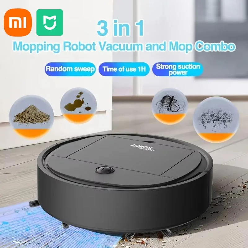 Xiaomi MIJIA-Robot de barrido inteligente 3 en 1, potencia de succión de 4000pa, máquina de limpieza del hogar completamente automática, aspiradora inteligente con carga USB