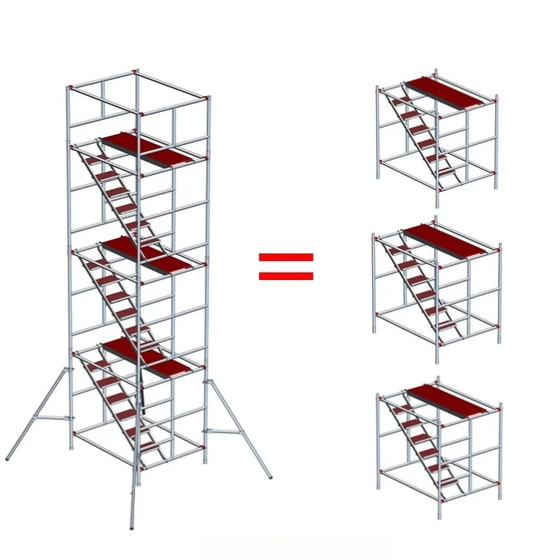 High Quality Hot Selling Mobile Multi-function Working Platform Aluminum Ladder Scaffolding