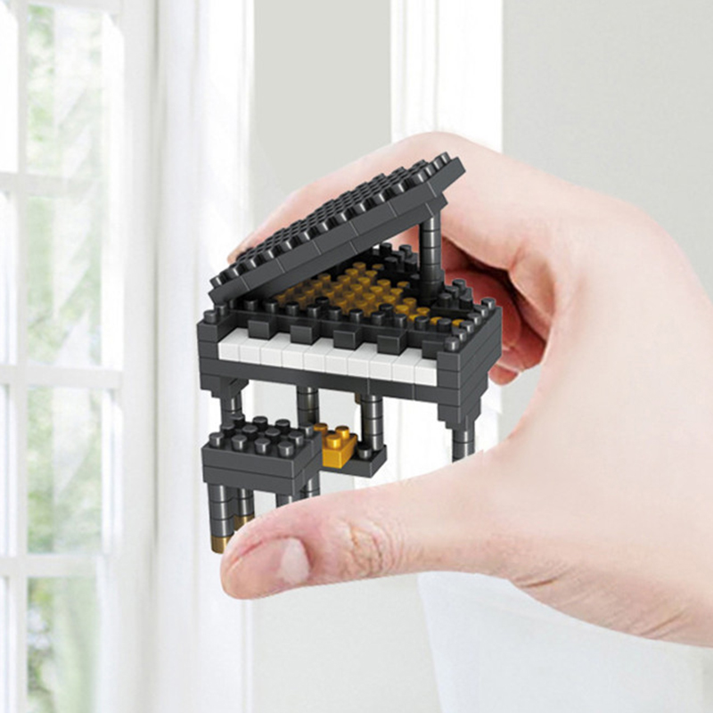 MOC เครื่องดนตรี Building Blocks เพลง Series พลาสติก ABS มินิเปียโนกีตาร์ DIY Assembly อิฐของเล่นเพื่อการศึกษาเด็ก
