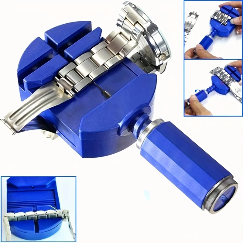 Kit de ferramentas de remoção de ligação de relógio, kit de ferramentas de reparo removedor de pino de corrente de pulseira de relógio para ajuste de pulseira de relógio
