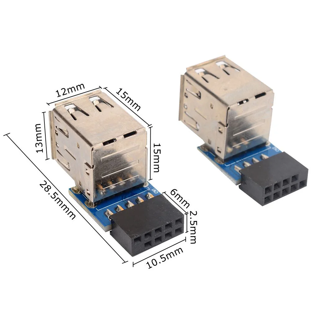 Żeński przedłużacz kompatybilność płyta główna komputera adaptera nagłówka usb2. 0 9Pin/10P akcesoria płyta główna pulpitu
