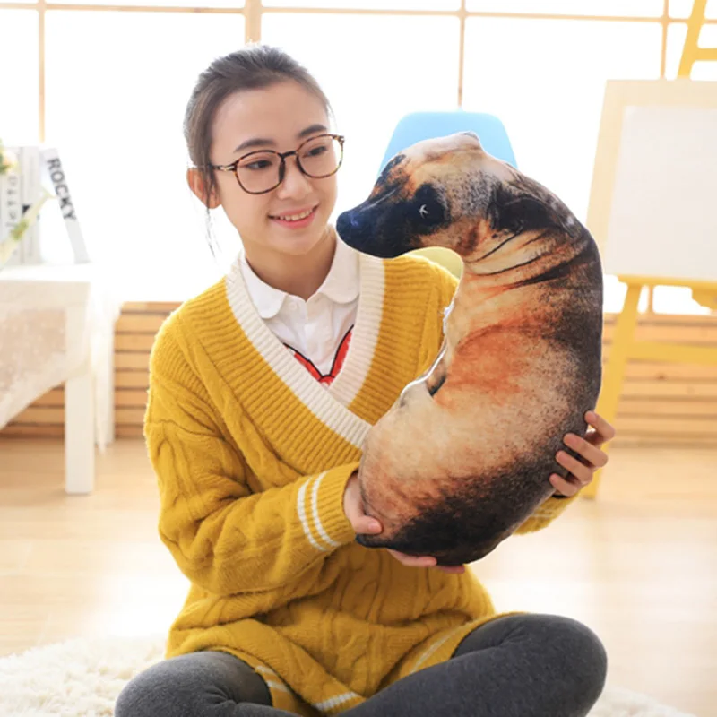 50 ซม.3D สุนัขจําลองของเล่นตุ๊กตาหมอนนุ่มเหมือนจริง Plushies ตุ๊กตาสัตว์หมอนสําหรับเด็กตกแต่งบ้านของขวัญวันเกิด