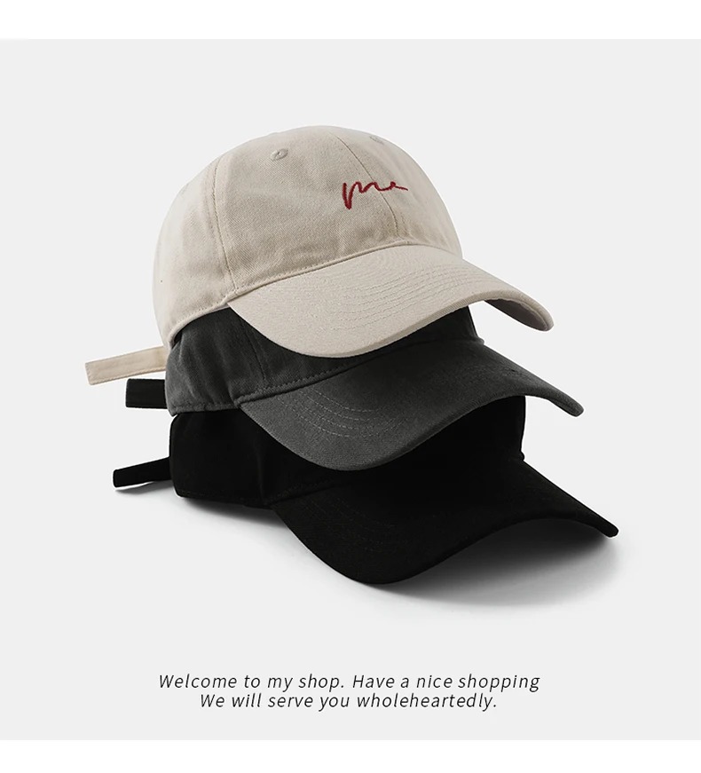 Retro Retro Geborduurde Honkbalhoed Nieuwe Grote Hoofd Eend Tong Hoed Brief Mode Zonnescherm Hoed Dames Verstelbare Sporthoed