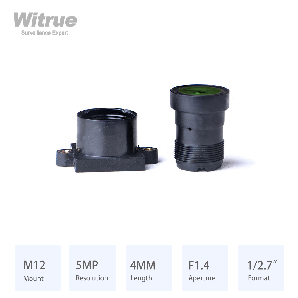Объектив Witrue Starlight M12 * P0.5, крепление HD 5MP, 4 мм, диафрагма F1.4, формат 1/2,7 дюйма, для камер наблюдения, аксессуары для видеонаблюдения