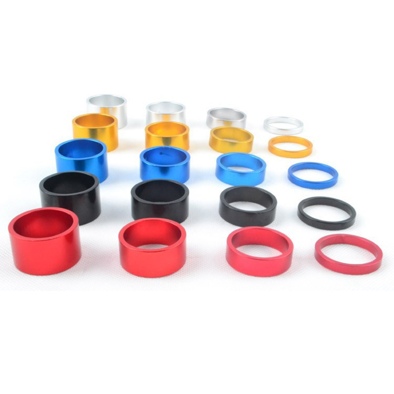 4 stks/set 5/10/15/20mm Aluminium Headset Stem Spacer MTB 28.6mm Vork wasmachine Cap voor Racefiets Fietsen, Zilver