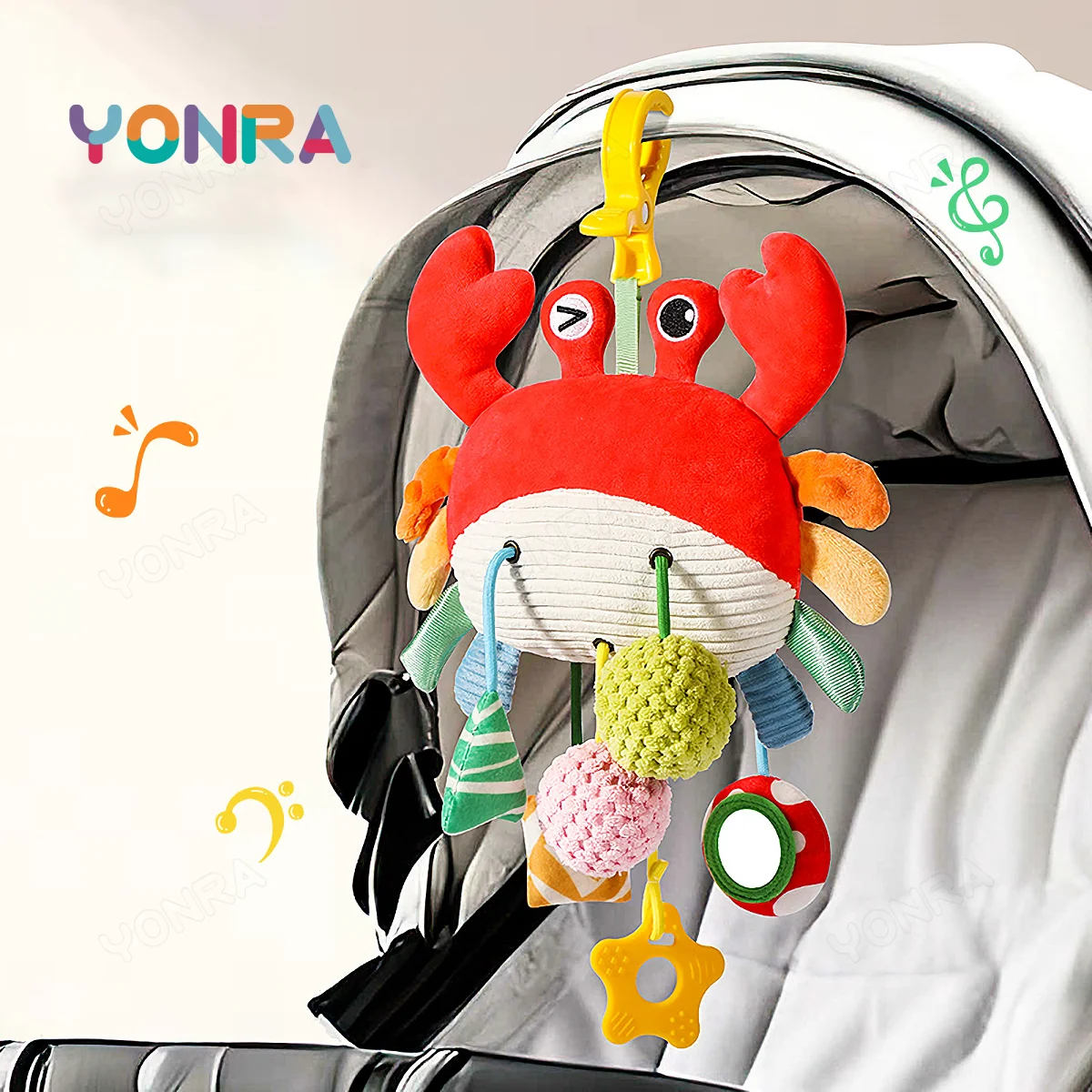 Plush Pull String Sensory ของเล่น Rattle Montessori ของเล่นสําหรับทารกเด็กวัยหัดเดินโทรศัพท์มือถือสําหรับเปลของขวัญวันเกิดของเล่นท่องเที่ยว