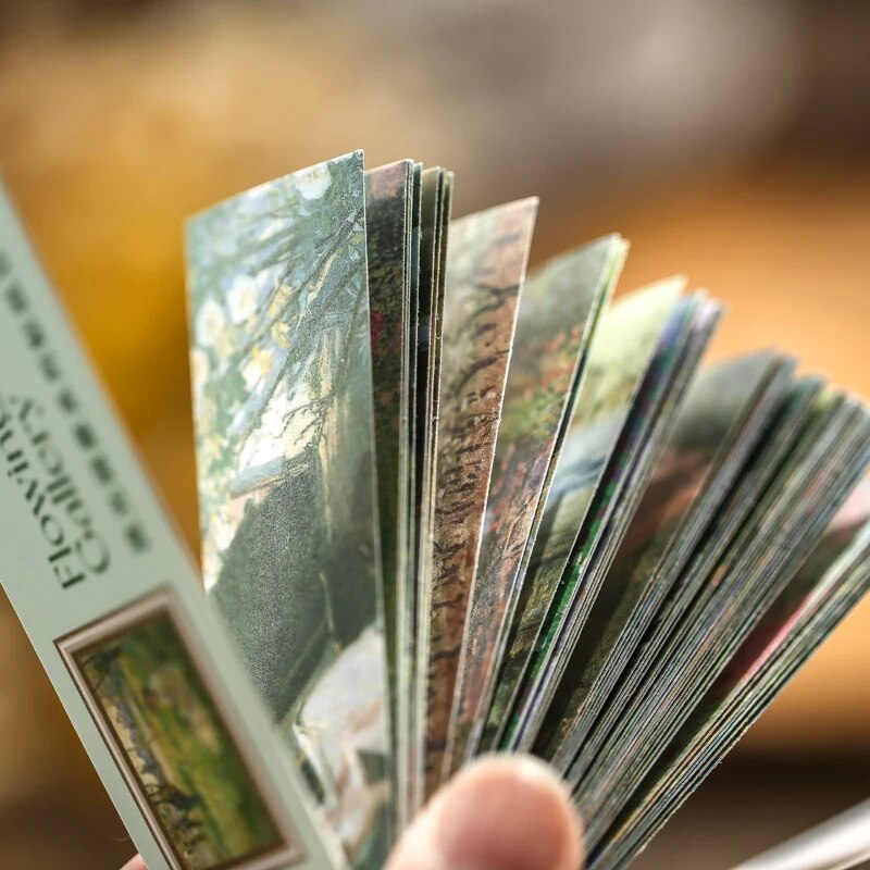 50 枚/本の和紙ステッカーブックレトロ油絵スタイル DIY ハンドブックフォトアルバム装飾材料