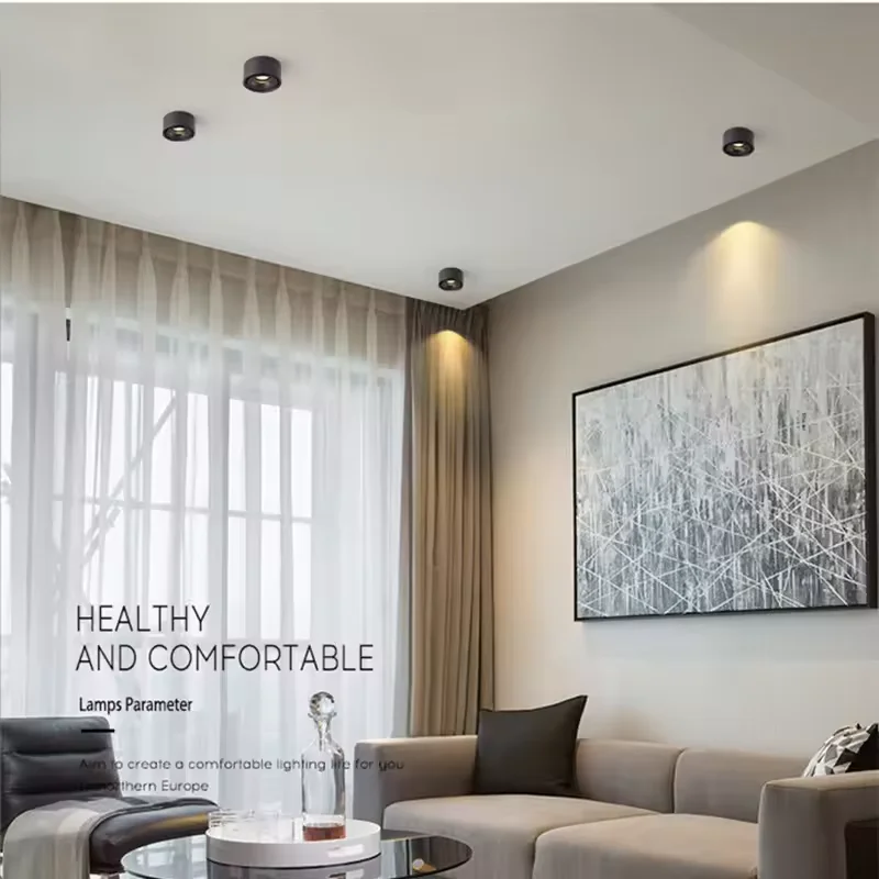 Chống Chói Bề Mặt Gắn Đèn LED Âm Trần Downlight Âm Trần Chiếu Điểm COB Không Mở Đầu Trần Điểm 7W/12W 15W 110V 22V Đèn Ốp Trần Tròn