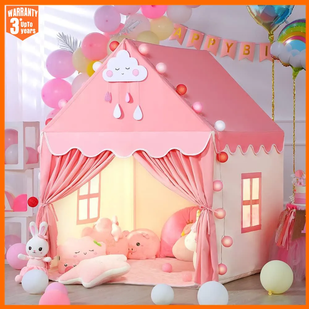 Tenda per bambini Giochi per interni ed esterni Giardino Tipi Princess Castle Pieghevole Cubby Tende per giocattoli Camera per bambini Casa Teepee Playhouse