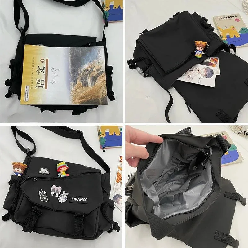 สุภาพสตรีไนลอน Retro น่ารัก Travel Postman กระเป๋ามือถือกระเป๋าสะพายไหล่ความจุขนาดใหญ่กระเป๋าสะพายข้างอเนกประสงค์