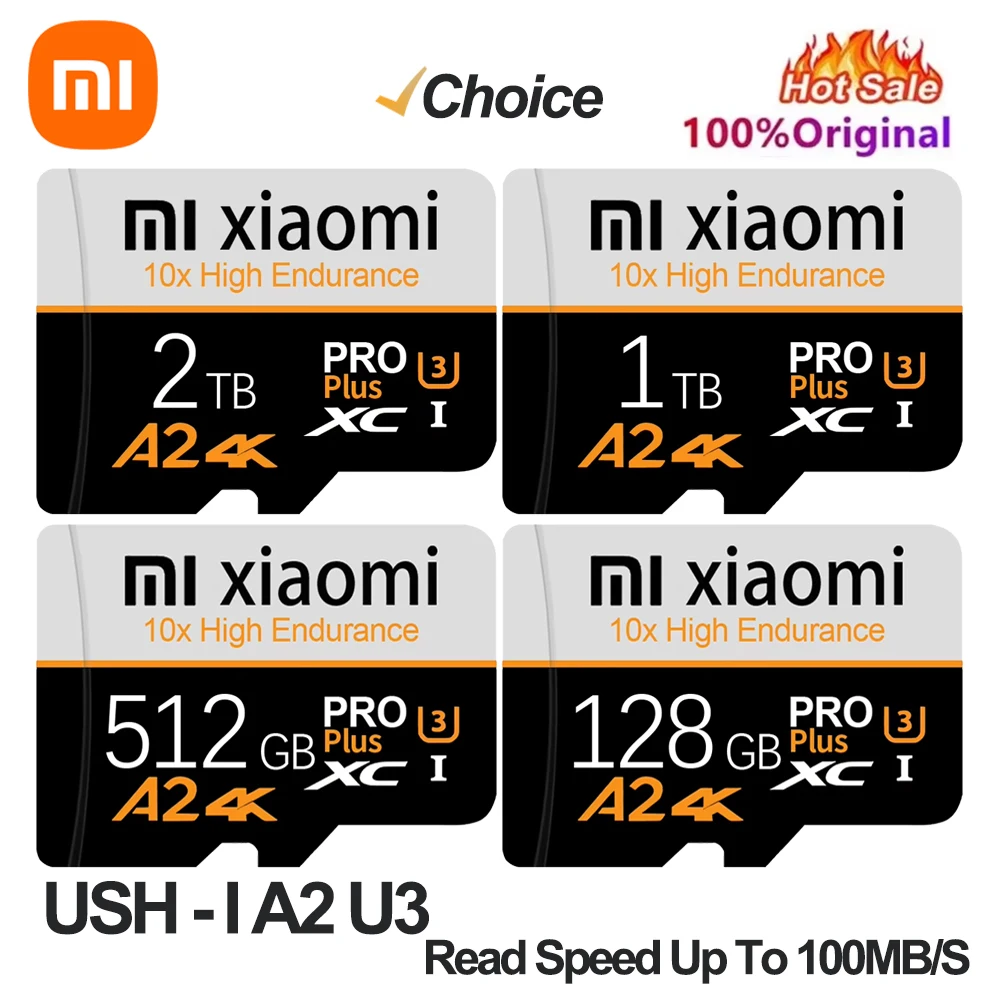 Карта памяти Xiaomi SD 128 ГБ 2 ТБ Class10 V30 TF-карта 1 ТБ Mini SD-карта 512 ГБ Высокоскоростная Micro TF SD-карта 256 ГБ для коммутатора Nintendo