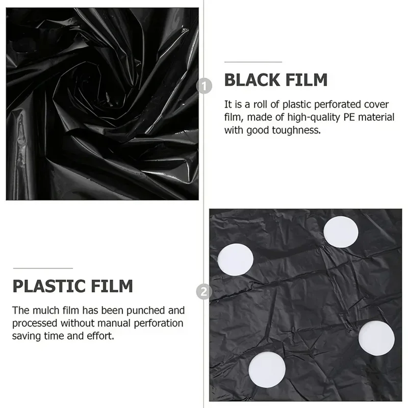 Laat uw groenten groeien met onze hoogwaardige zwarte plastic MulchFilm - perfect voor kassen en plantenbescherming!