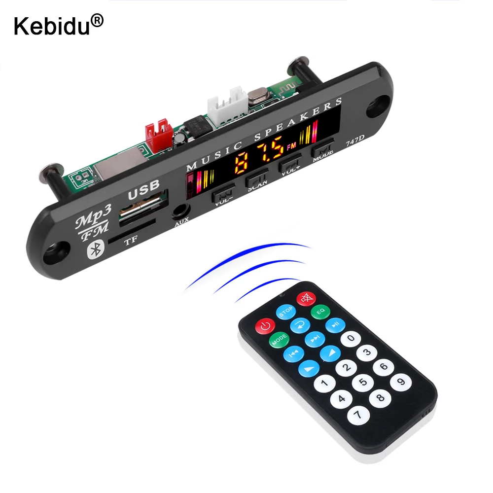 KEBIDU 9V 12V Auto Radio Stereo MP3 WMA Decoder Board Audio Modul USB TF Radio Bluetooth Drahtlose MP3 Player Mit Fernbedienung