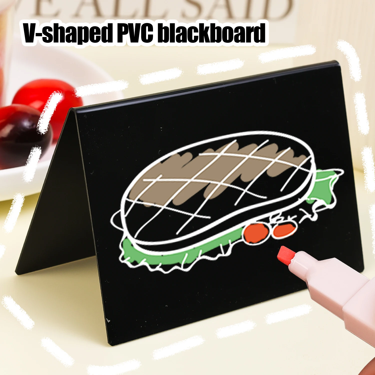 5-20PCS Mini PVC Blackboard Menu Label Chip Message Board Recyclable Chalkboard Buffet Wedding Party Decor Ornaments Memo Props
