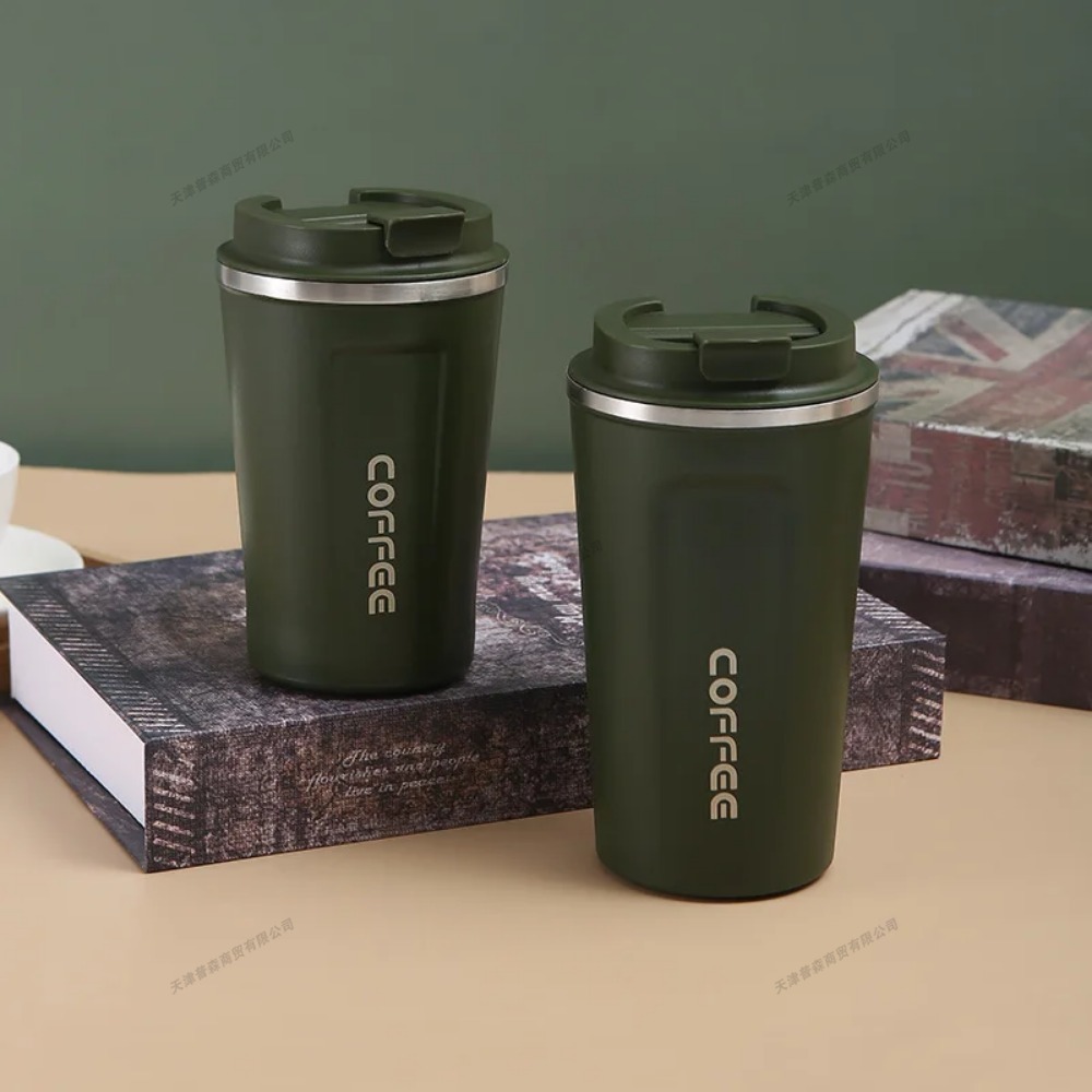Taza de café de acero inoxidable de 380ml/510ml, Taza térmica de viaje, termo a prueba de fugas, botella de té y café, termo de estilo empresarial para oficina