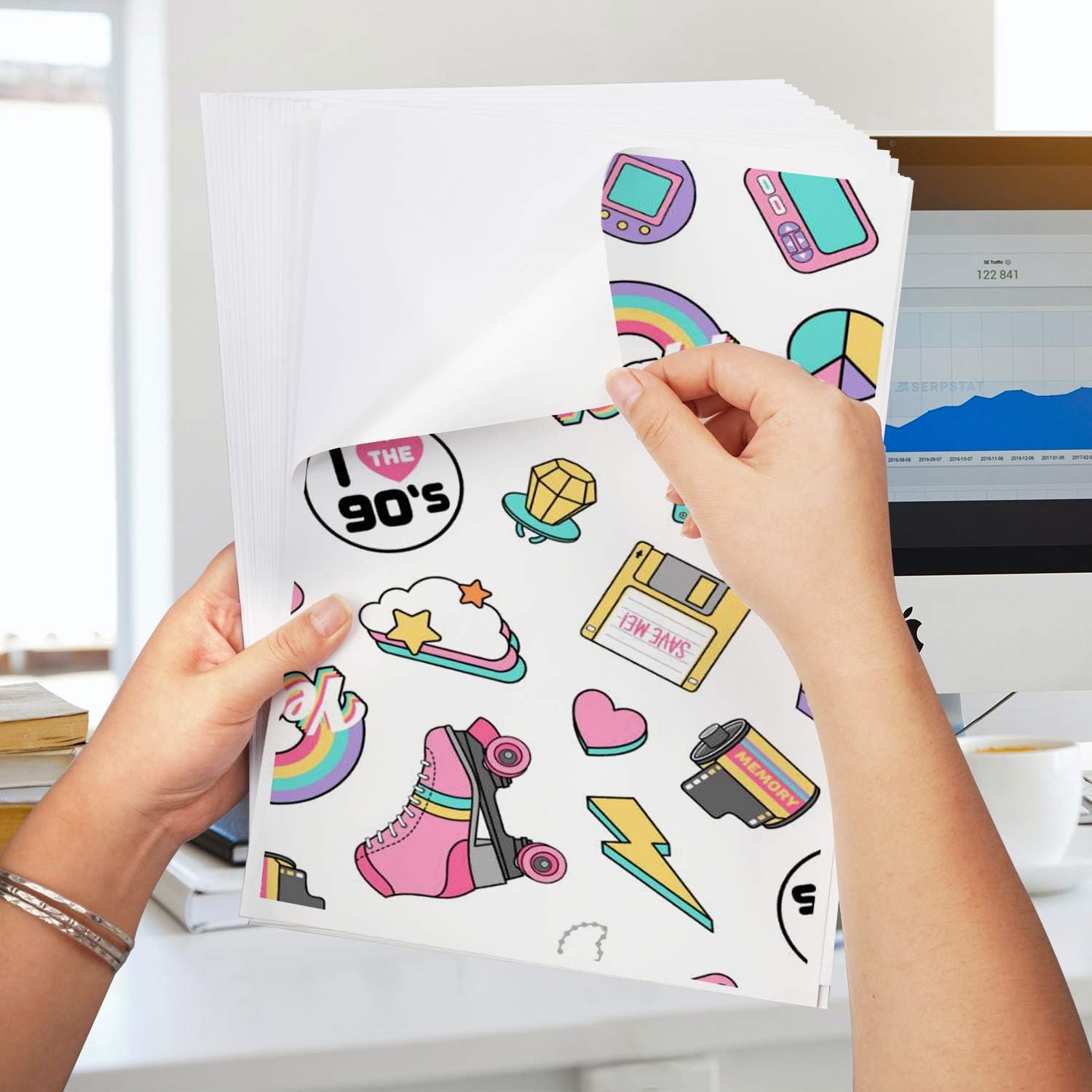 20 Sheets A4 Matte Vinyl Stickers Inkjet Printable Self-Adhesive White Decal Sheets Waterproof PP Material for Crafting