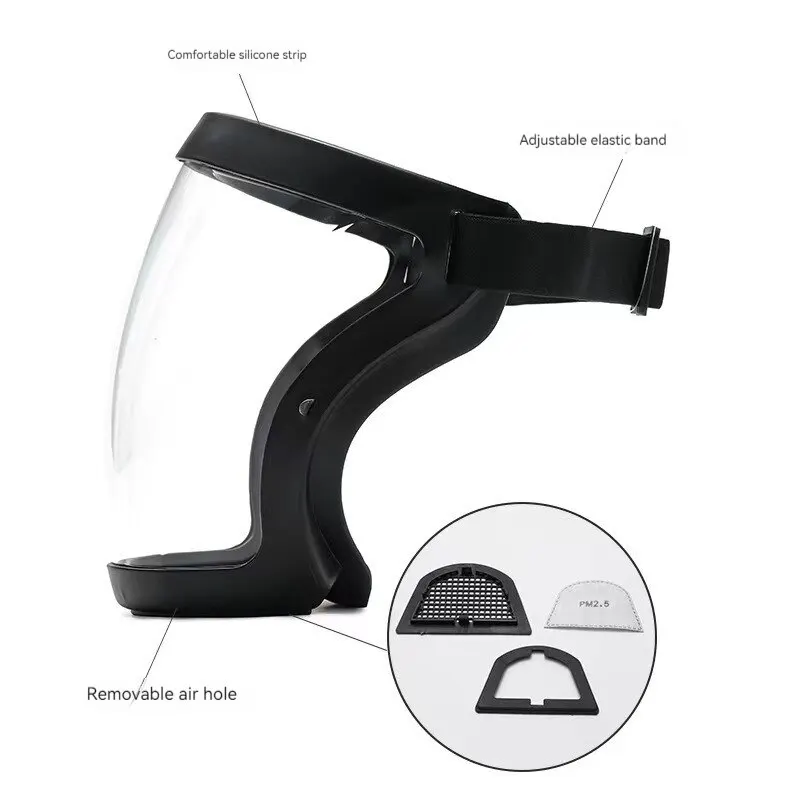 Dust And Anti-Fog Transparent Mask High-Definition Fog-Free Welding Eyewear Head-Mounted Full-Face Protection