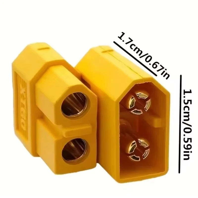 10 peças conector de bateria xt60 plugue macho conector banhado a ouro peça de conexão diy para acessórios de drone de aeronave rc