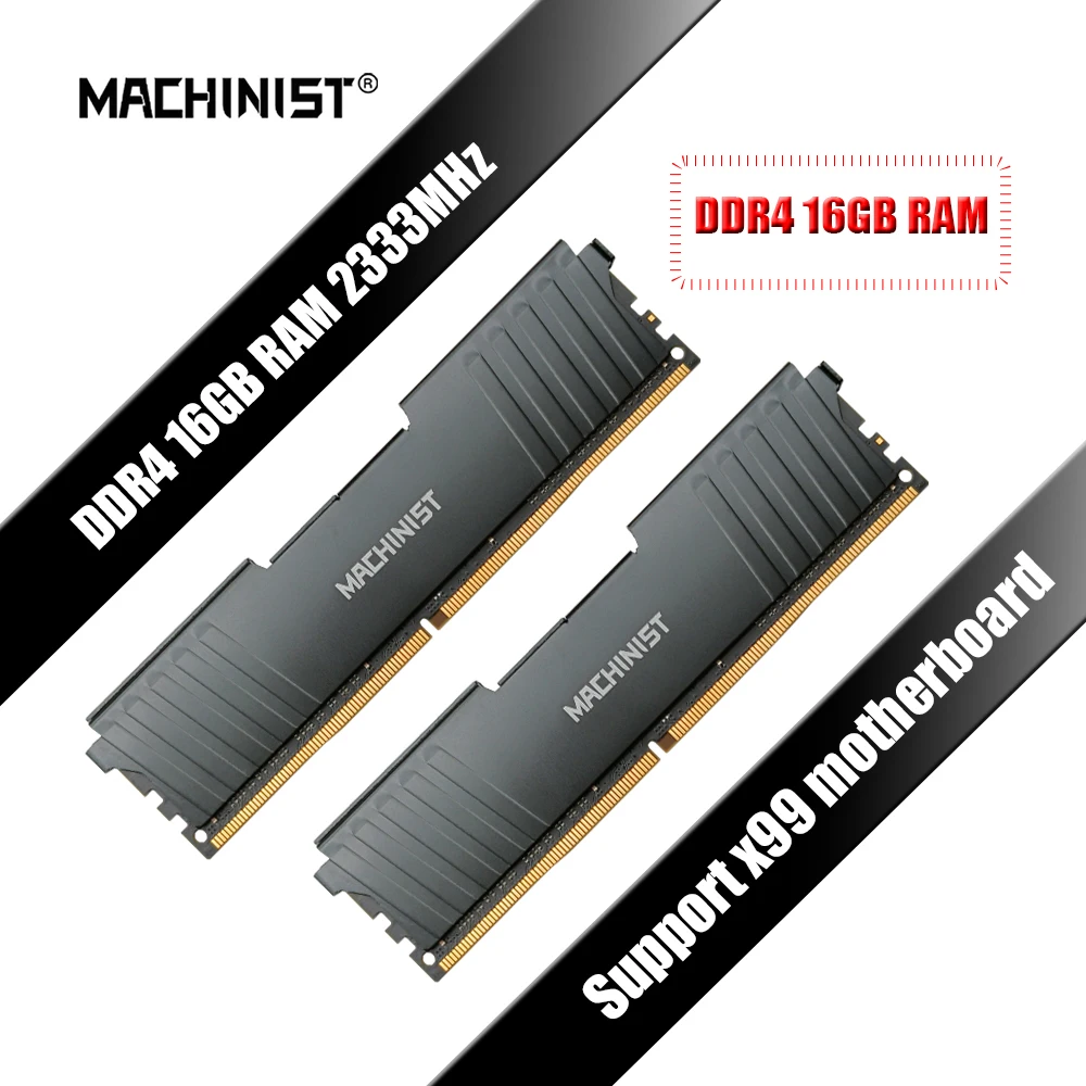 MASCHINIST DDR4 16 GB RAM ECC 2133 MHz Speicherunterstützung Kühlkörper DDR4 RAM PC DIMM für Motherboards der X99 PR9 RS9 K9 MR9A-Serie