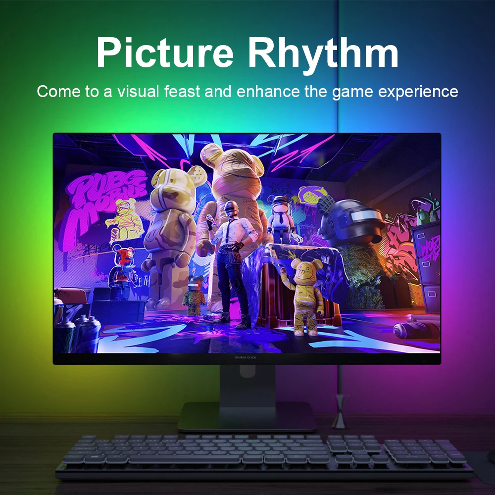 Smart Ambient TV Lighting PC Display Sync LED Strip Monitor Backlight DIY Party Atmosphere Light Ramadan Decor Lamp Game Holiday