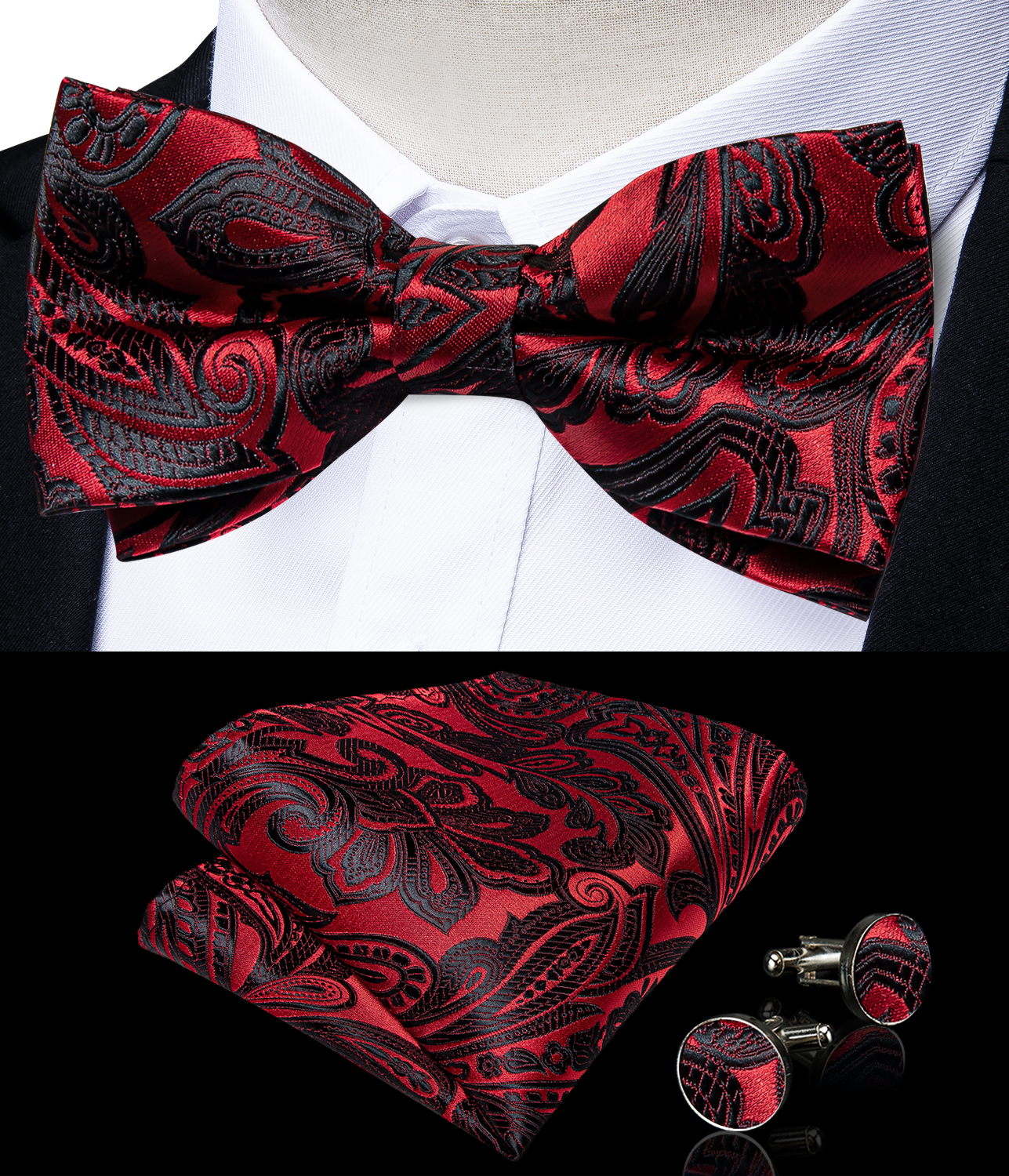 Heren Jarretel met Voorgebonden Vlinderdas Metalen Clips Y terug Elastische Broek Bretels Bandjes Bruiloft Prom Pak Accessoires
