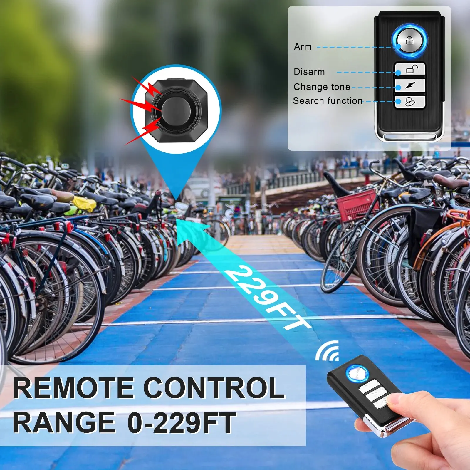 Draadloze Fiets Vibratie Alarm Usb Opladen Afstandsbediening Inbraak Motorfiets Security Detector Systeem Fiets Alarm
