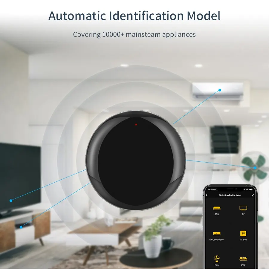 Tuya wifi ir fernbedienung smart universal infrarot smart home app sprach steuerung für tv über smart life app alexa google home