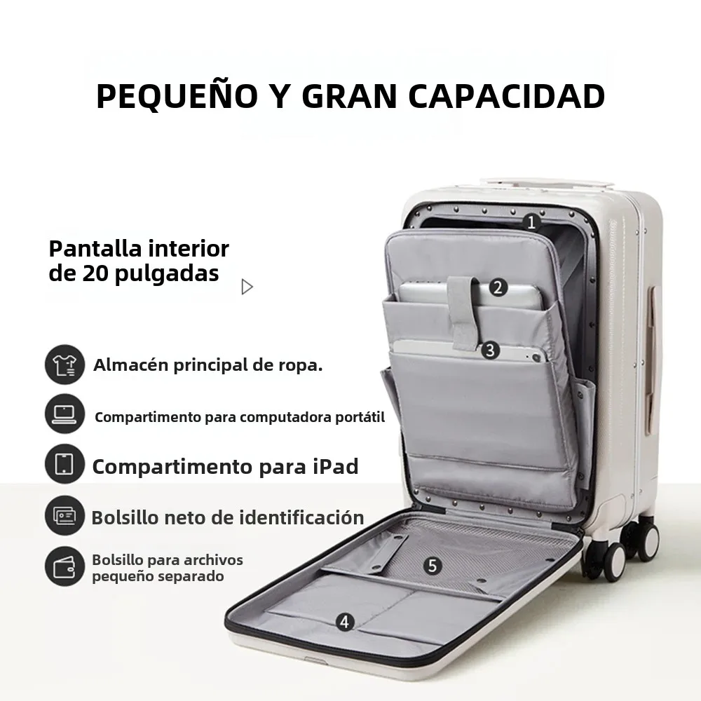 Hanke maleta de mano diseño estético 7mm marco de aluminio equipaje rodante cabina de embarque PC rueda giratoria cerradura TSA 18 "20"