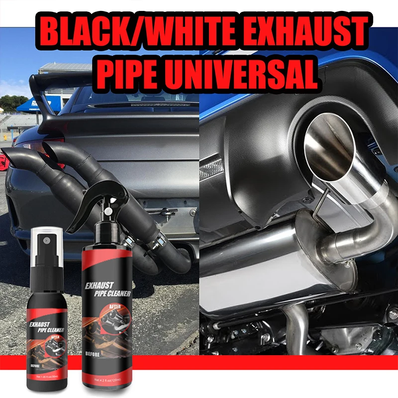 SEAMETAL 30/120ml รถรถจักรยานยนต์ท่อไอเสียท่อทําความสะอาดรถ Rust Remover พร้อมถุงมือยางและแปรงซ่อมบํารุงรักษาชุดเครื่องมือ