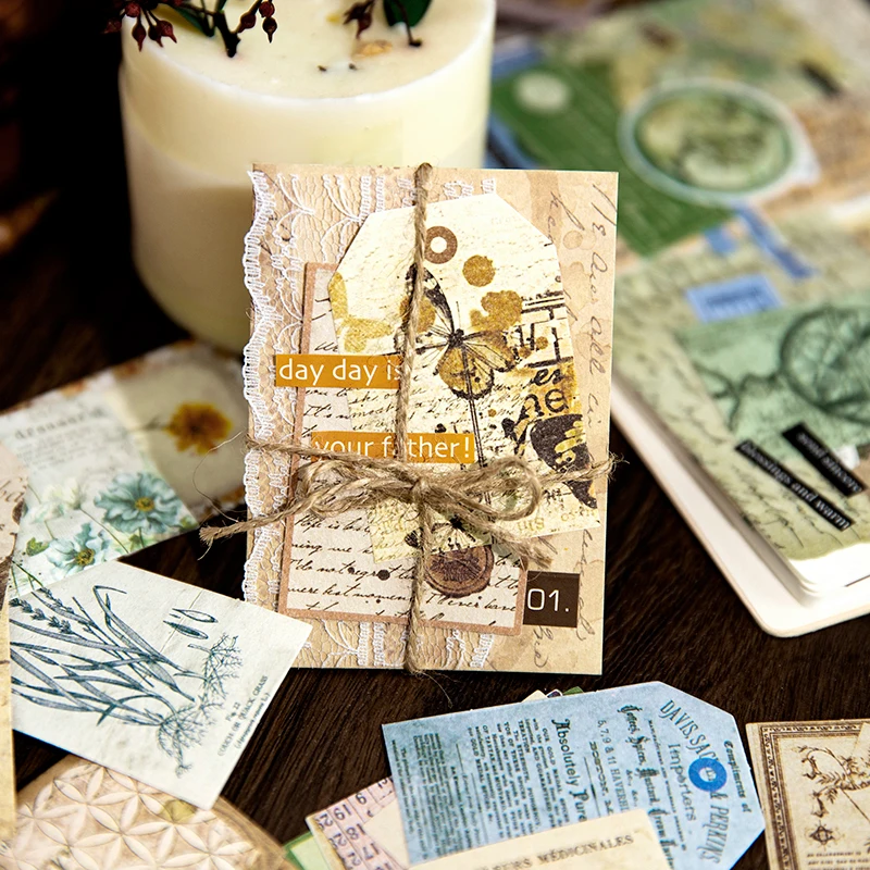 6 Styles 30 Sheets/pack Handbook Small Device Decoration Material Vintage Aesthetic Envelope Notebook DIY Collage