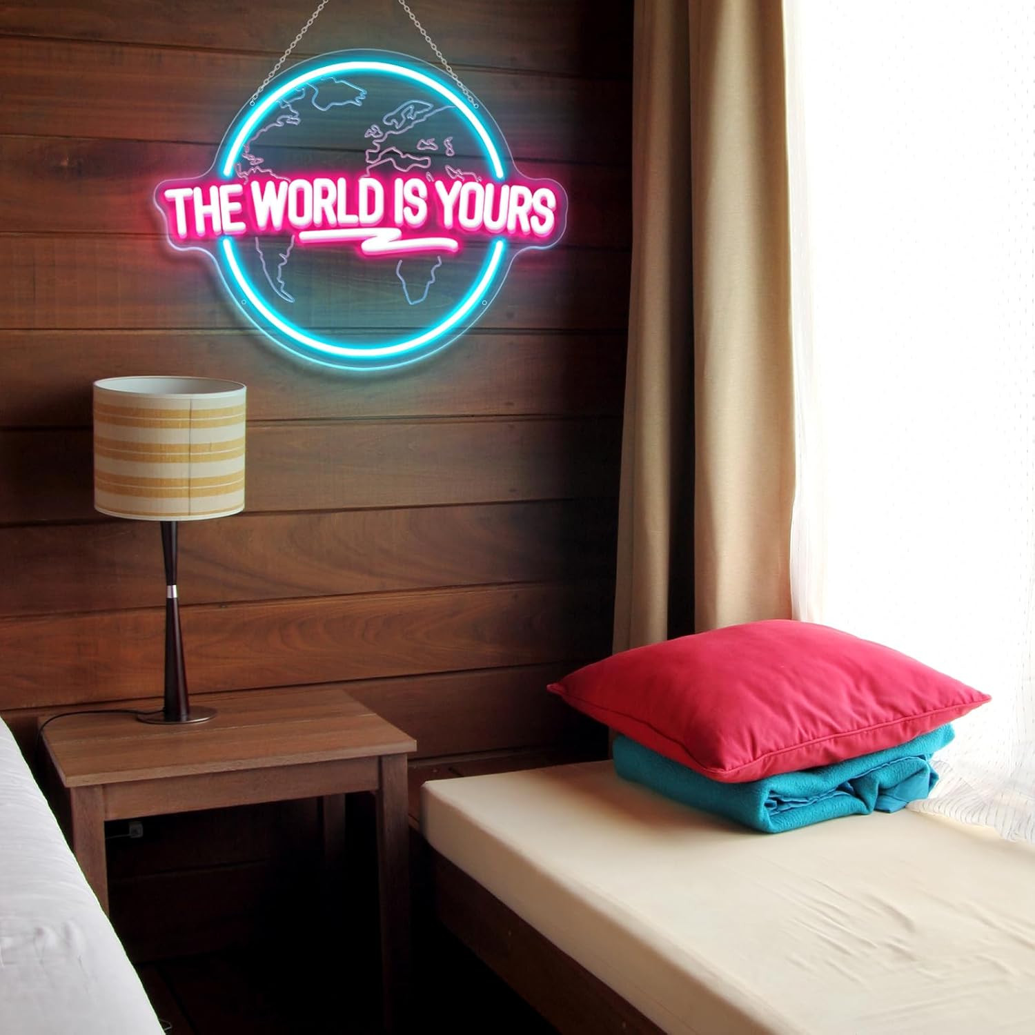 The World Is Yours ネオンサイン 彫刻惑星 LED ネオンライトサイン オフィス 結婚式 男の洞窟 ゲームルーム 壁装飾 誕生日ギフト
