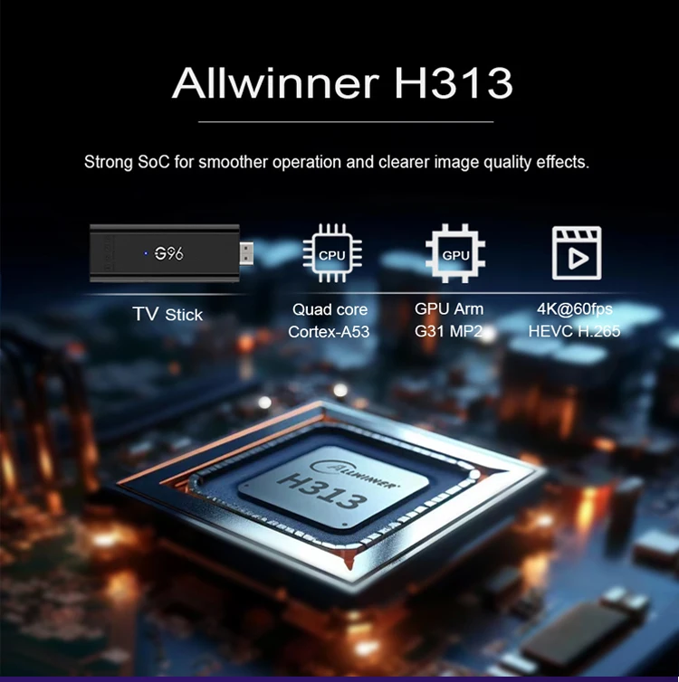 Android 13,0 mini 8k hdr10 smart tv stick bt sprach assistent allwinnerh313 quad core cortex a53 g96 atv media player2gb16gb q6
