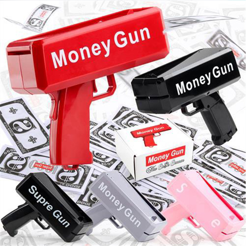 100 pçs canhão de dinheiro notas super dinheiro arma atirador brinquedos para festa jogo casamento festa aniversário natal