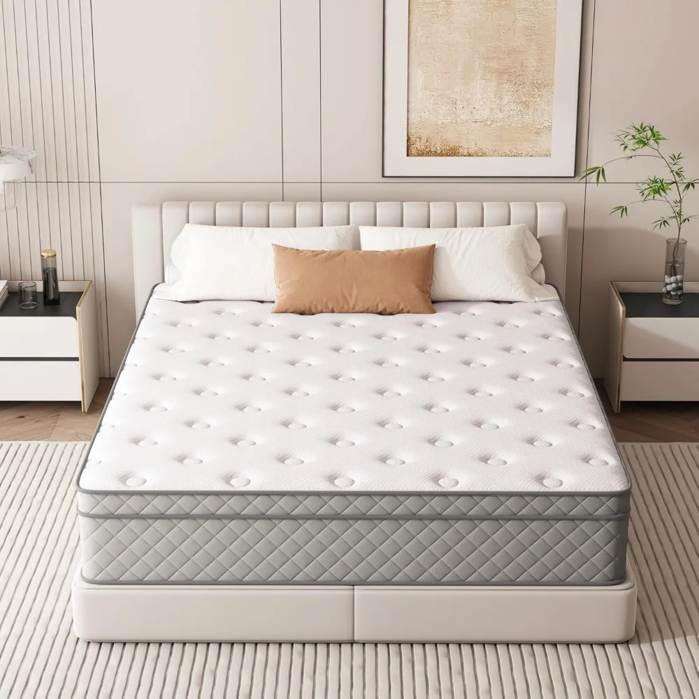 Full Mattress, 12 Inch Cooling-Gel Memory Foam and Pocket Spring Hybrid Mattress, Full Size Mattress in a Box, CertiPUR-US Certi