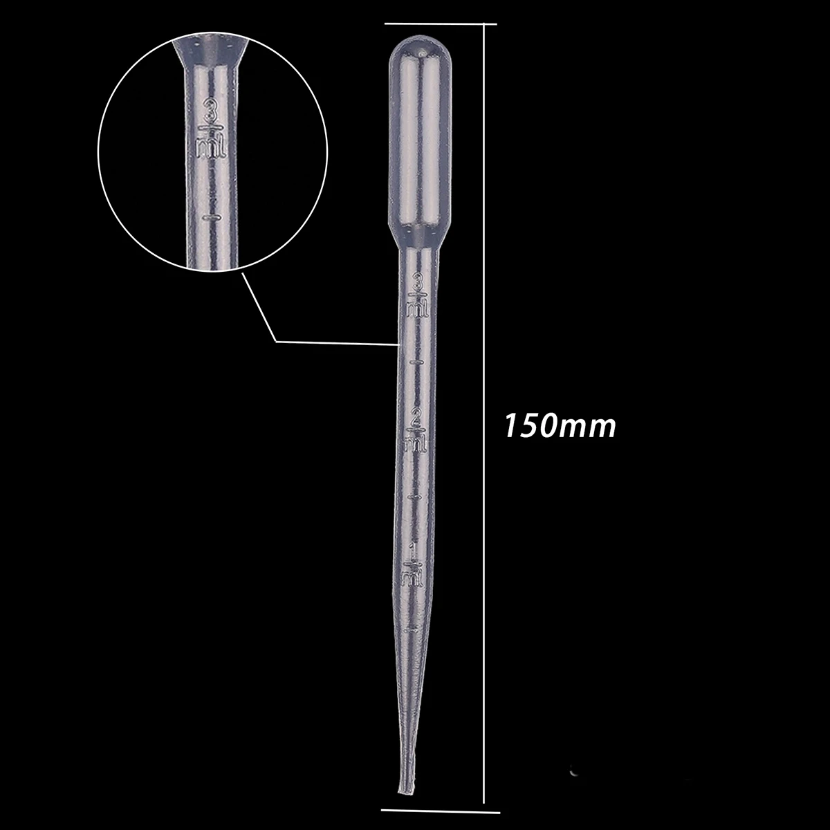 เรซินพลาสติกเครื่องมือ 20/50/100Pcs 3ML Disposable Squeeze Transfer Pipettes สําหรับแม่พิมพ์ซิลิโคน UV EPOXY เรซิ่นหัตถกรรมเครื่องประดับทํา
