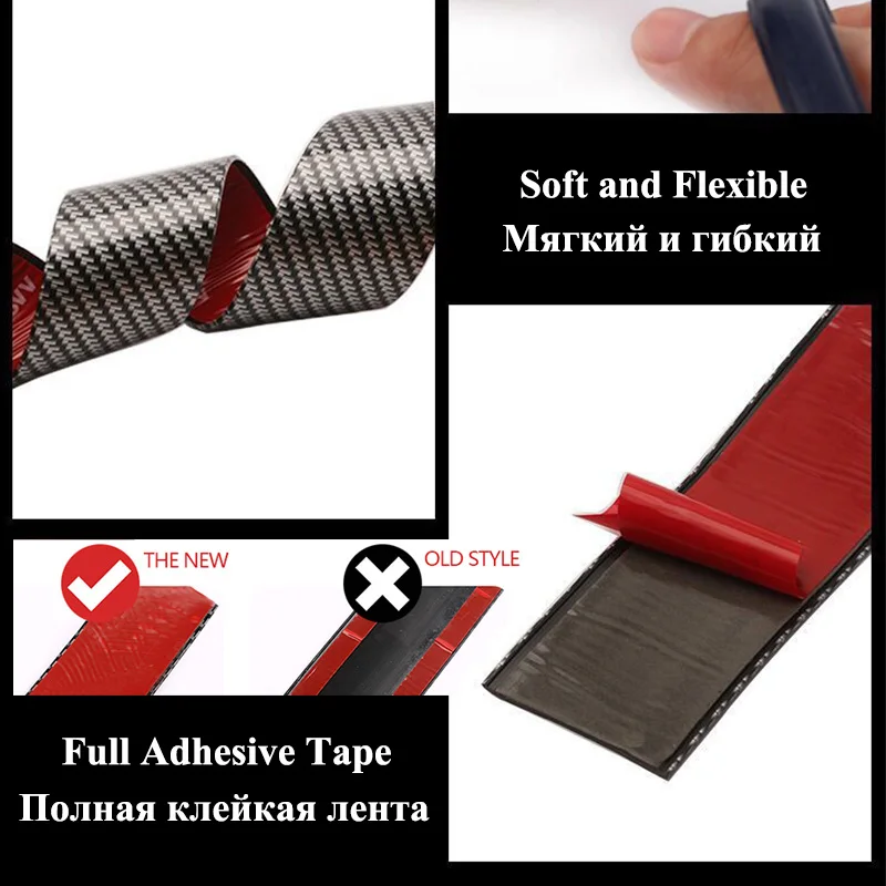 Xe Ô Tô Xe Hơi Gắn Cửa Miếng Dán Bảo Vệ Màn Đen Sợi Carbon Chống Trầy Xước Bảo Vệ Cửa Xe Ô Tô Edge Xà Thân Cây Bảo Vệ